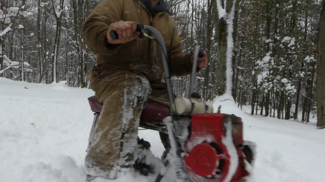 Snow Romp with the Track Bike and 2 engine Minibike