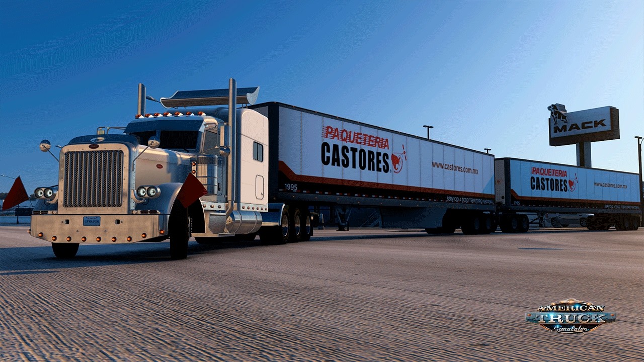 🎮 AMERICAN TRUCK SIMULATOR | PAQUETERÍA CASTORES POR ESTADOS UNIDOS | DOBLE REMOLQUE