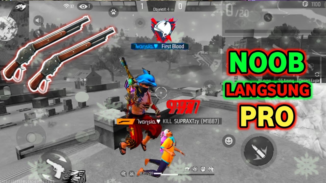 NOOB 🔜 PRO‼️Tutorial Cara Jago Aim On Poin Pake Shotgun 2 !! Cara Jadi Pro Player Free Fire