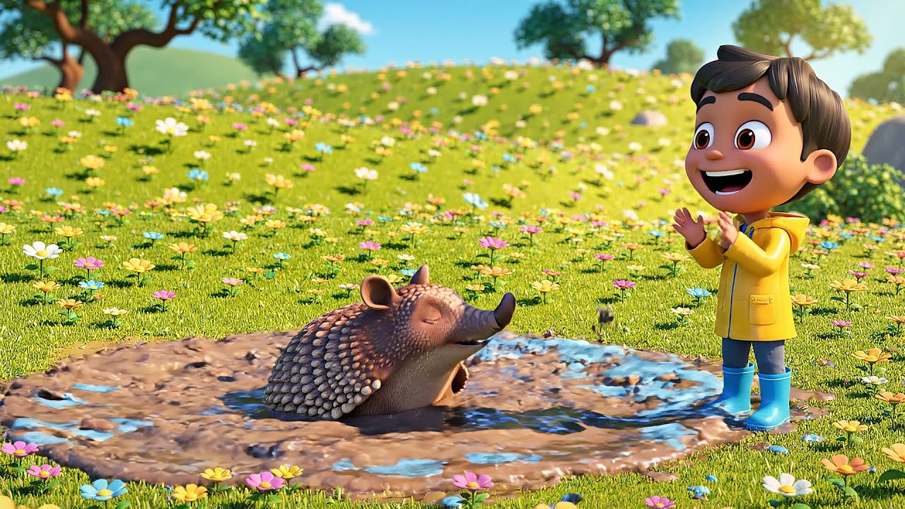 Cinco pequeños armadillos bailando bajo la luna | Rimas Infantiles y Canciones para Niños