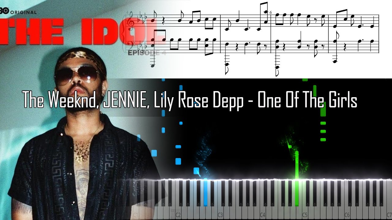 The Weeknd, JENNIE, Lily Rose Depp - One Of The Girls - Piano Tutorial - Free sheet music and MIDI