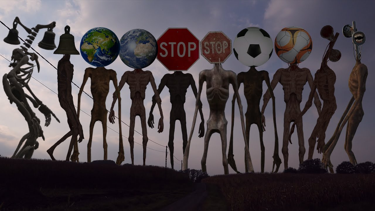 TEAM Bell Head VS TEAM Planet Head VS TEAM Stop Head VS TEAM Soccer Head VS TEAM Siren Head