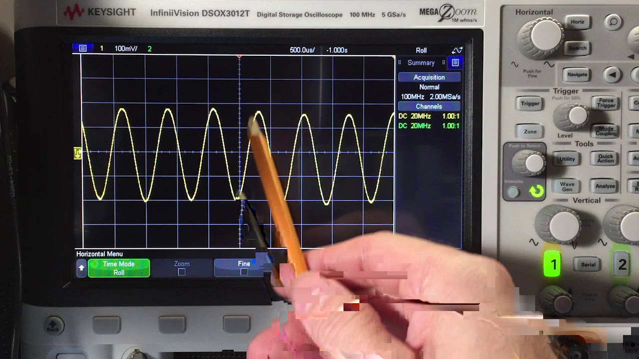 A quick look at sine waves on the oscilloscope