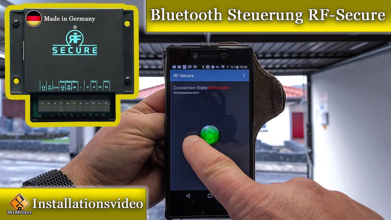 Garagentor per Bluetooth öffnen / RF Secure - Einbau und Montageanleitung