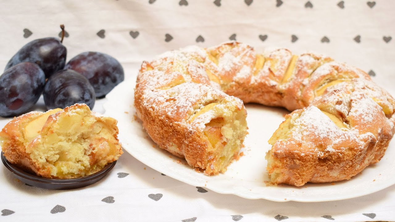 Solo 1 uovo per questa fantastica CIAMBELLA DI MELE E PRUGNE morbidissima e veloce