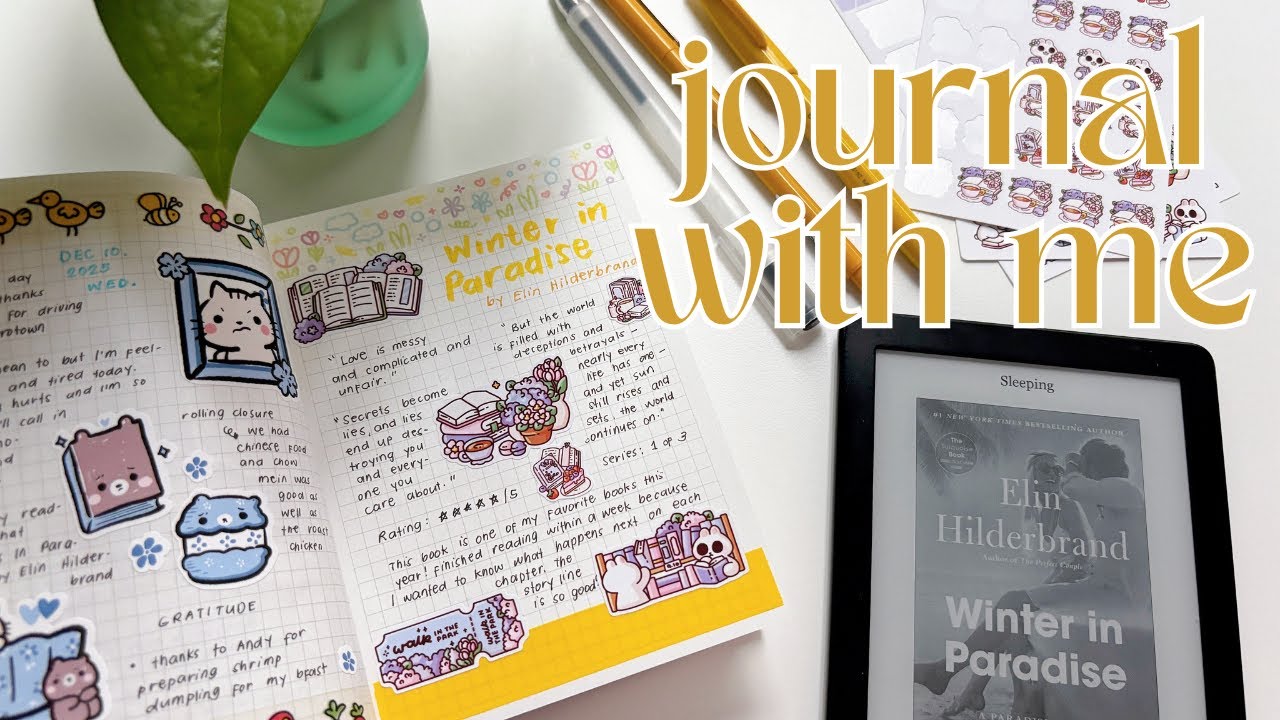 ASMR Book Journal With Me 🌺 Winter in Paradise Quotes and Review