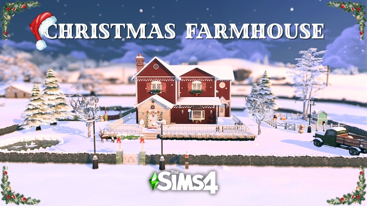 Cozy Christmas Farmhouse 🎄✨ | No CC | The Sims 4 ASMR Speed Build