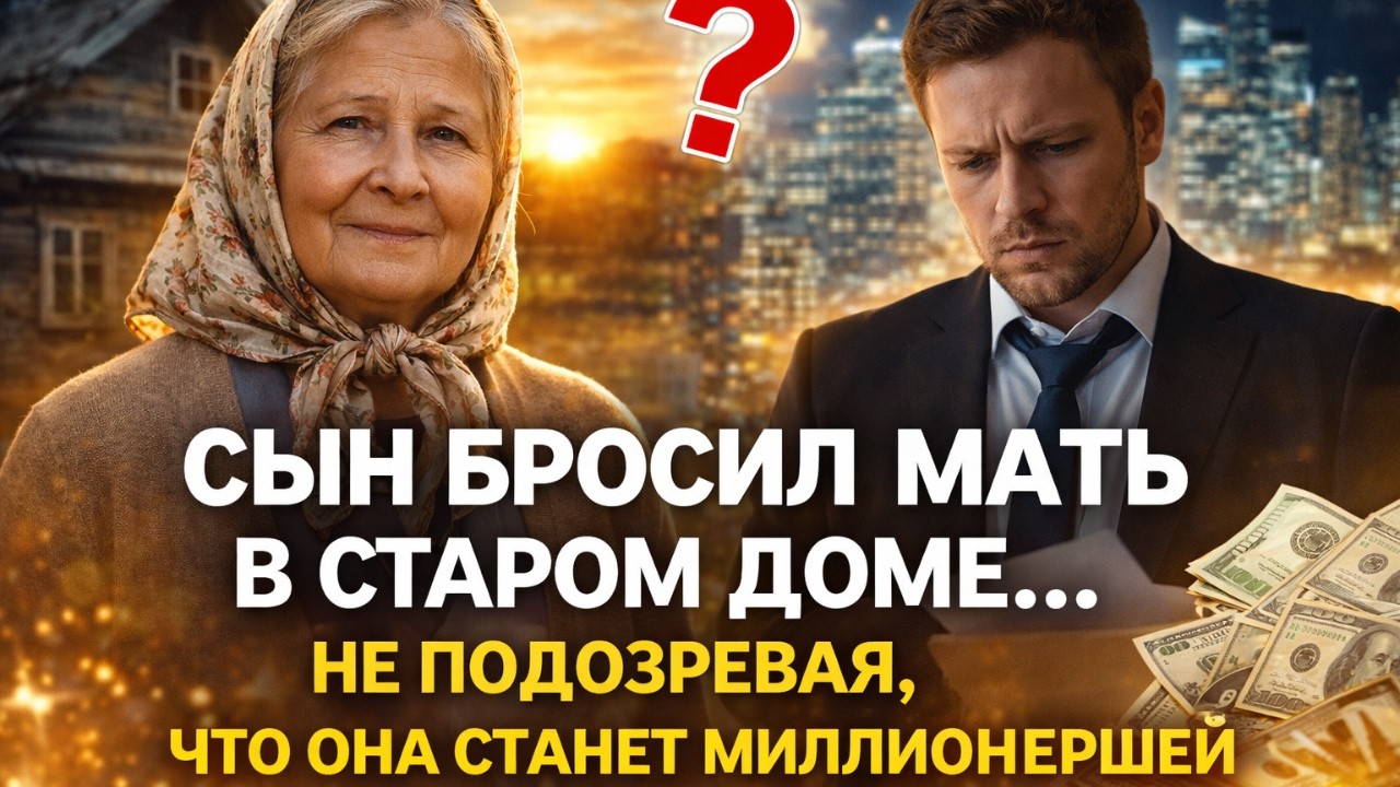 Сын бросил мать в старом доме... не подозревая, что она станет миллионершей.