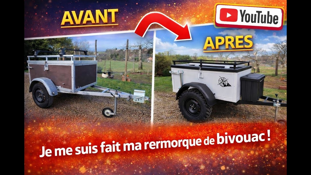 Je transforme une simple remorque en #remorque autonome en électricité pour le #camping , #bivouac