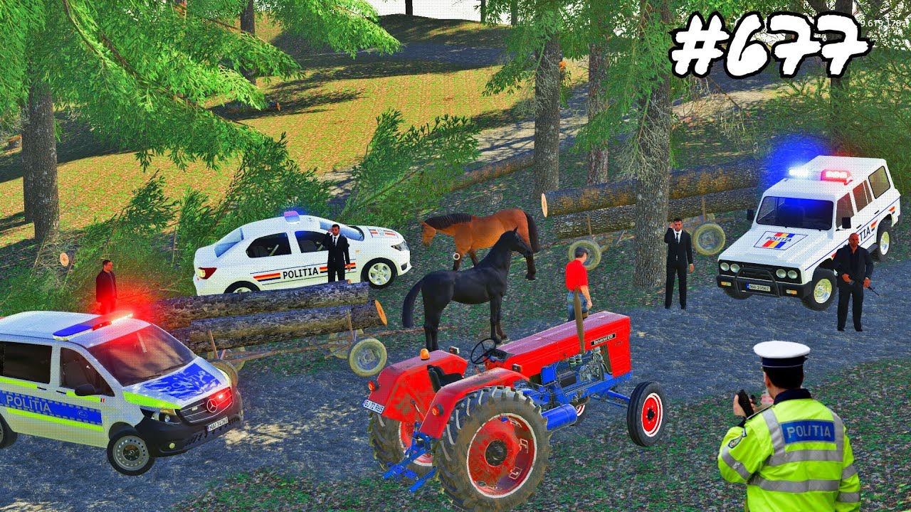 Roleplay pe Dumesti///HOȚII LA FURAT LEMNE ÎN PĂDURE LA PRIMAR///EP[677]-Farming Simulator 19