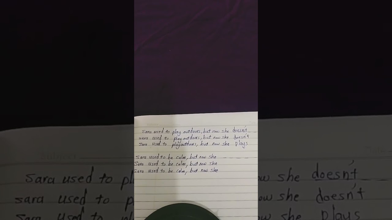 فكره خاصه ب used to