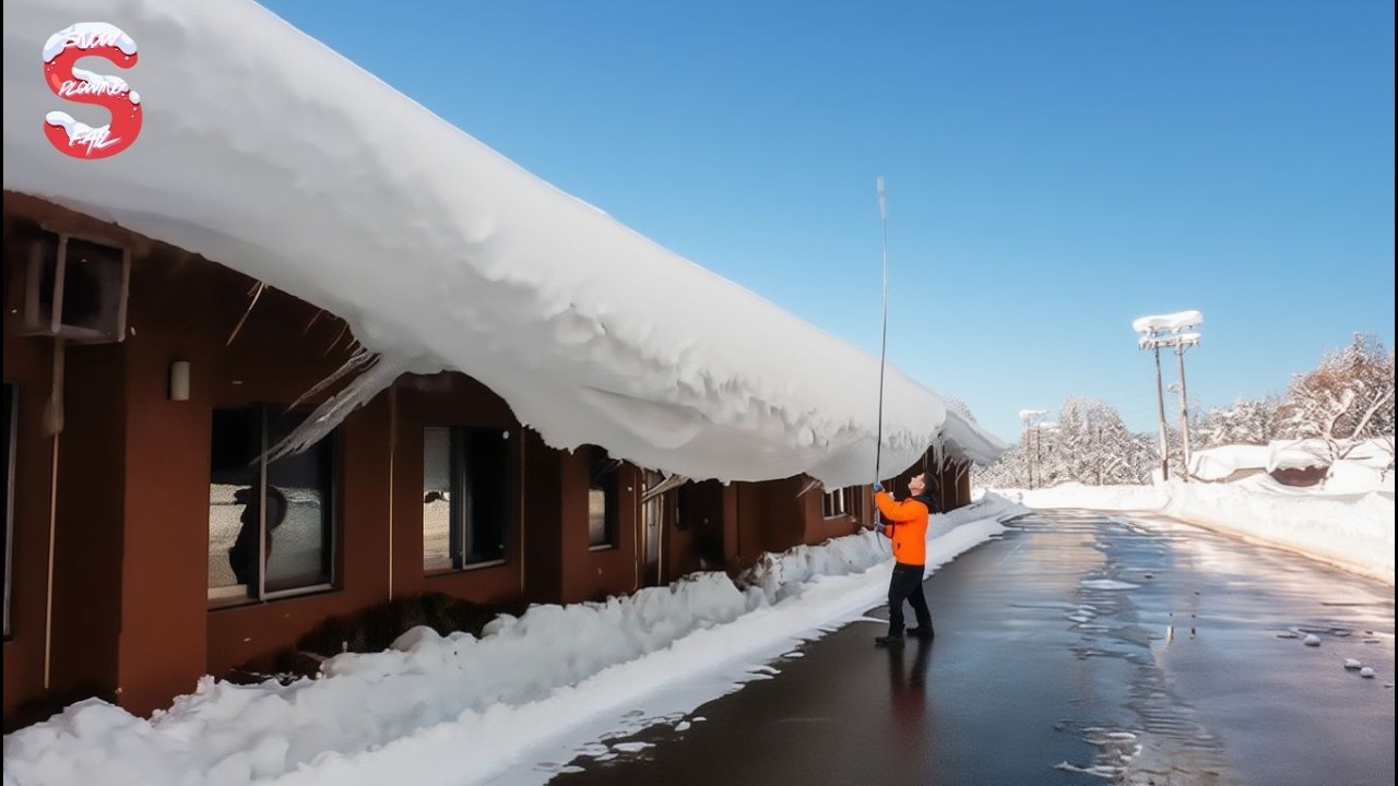 Skilled Snow Removal: Massive Roof Avalanche | Extreme Challenging Roof Snow Clearing Moments #18