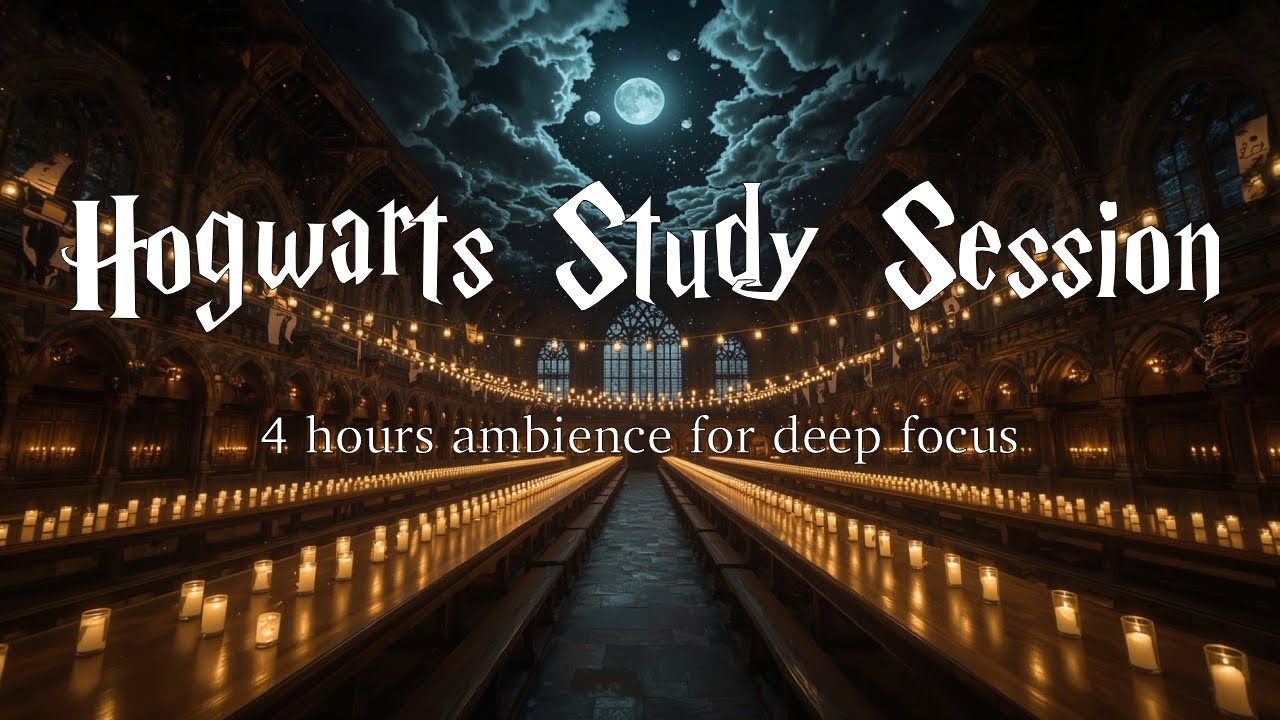 4-Hour Harry Potter Ambience 🎧 Deep Study at Hogwarts ⚡