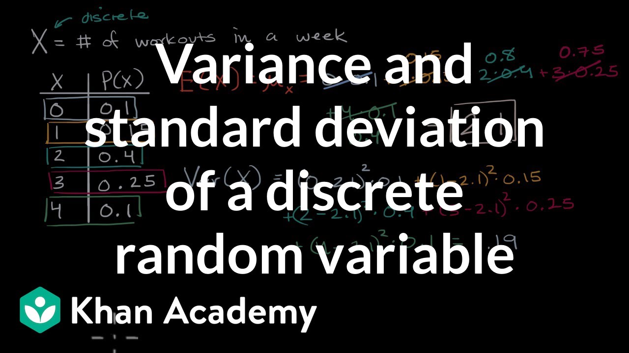 Variance and standard deviation of a discrete random variable | AP Statistics | Khan Academy