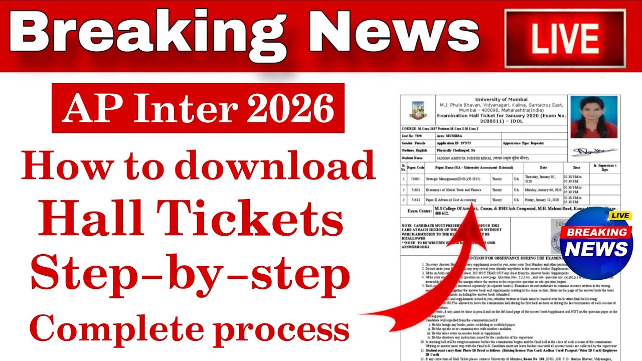How to download ap inter 2026 Public Exams Hall Tickets | Step-by-step | #apinter2026 
