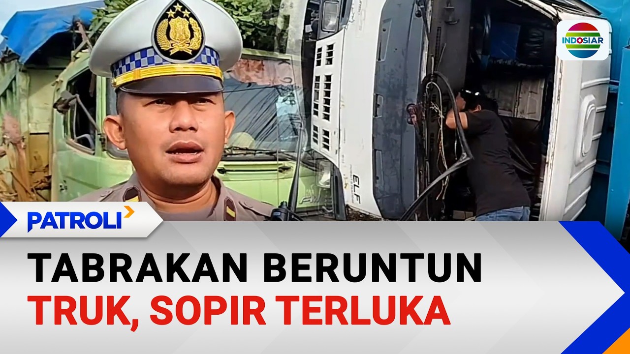 Tabrakan Beruntun Truk, Sopir Terluka | Patroli