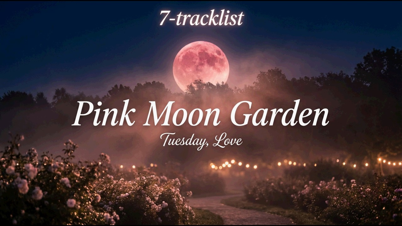 Romantic Ambient Music for Relaxing 🌙 Pink Moon Garden | Tuesday Love (7 Chapters)