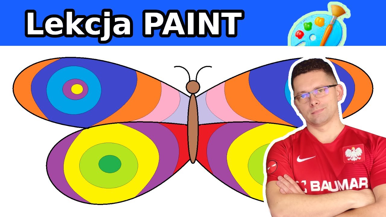 Jak namalować motyla Lekcja Paint dla szkoły podstawowej Zajęcia z grafiki Łukasz Jurek Uczy