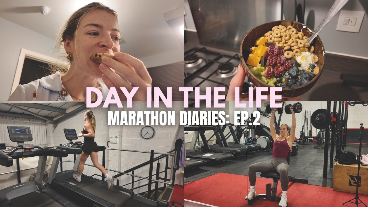 DAY IN THE LIFE | MARATHON DIARIES: EP.2 Daily Vlog, What I Eat In A Day, Upper Body & Intervals
