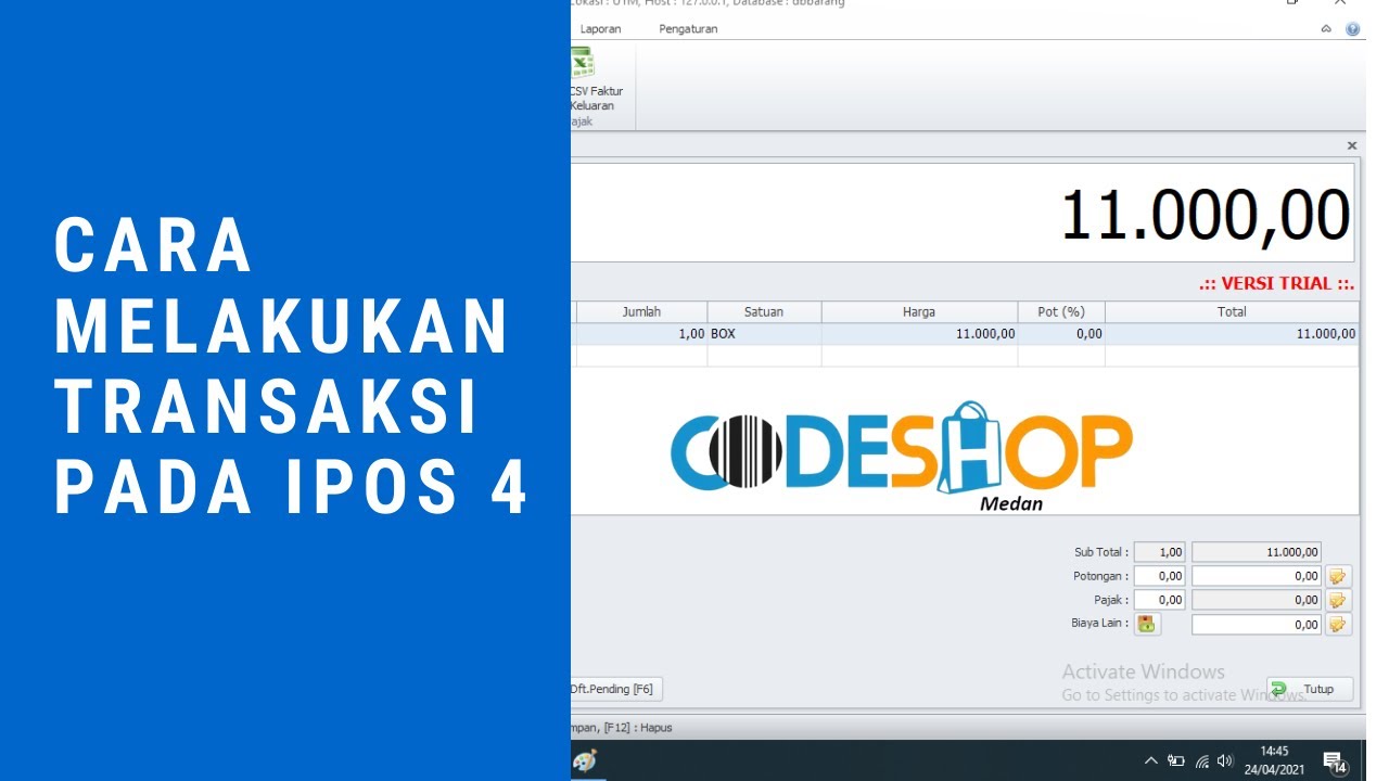Tutorial ipos 4 part 3, cara melakukan penjualan kasir