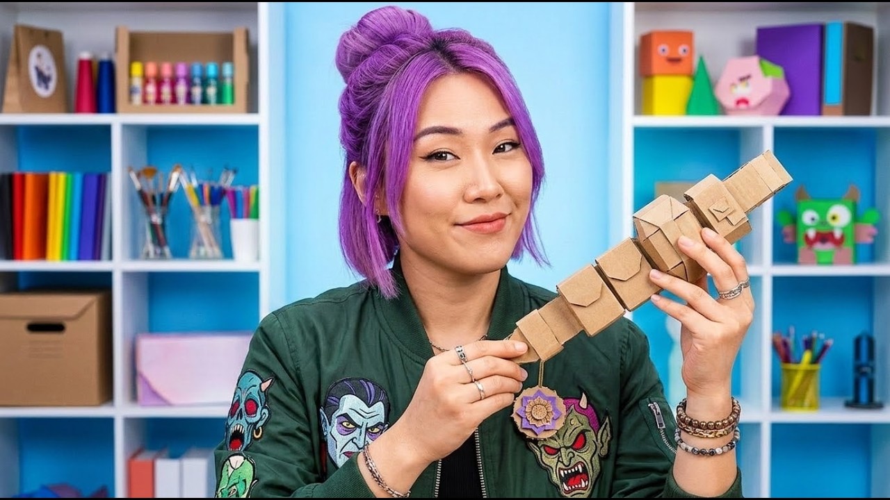 DIY Study Vibe Supplies ✨📚 Adorable K-Pop Demon Hunters Cardboard Crafts