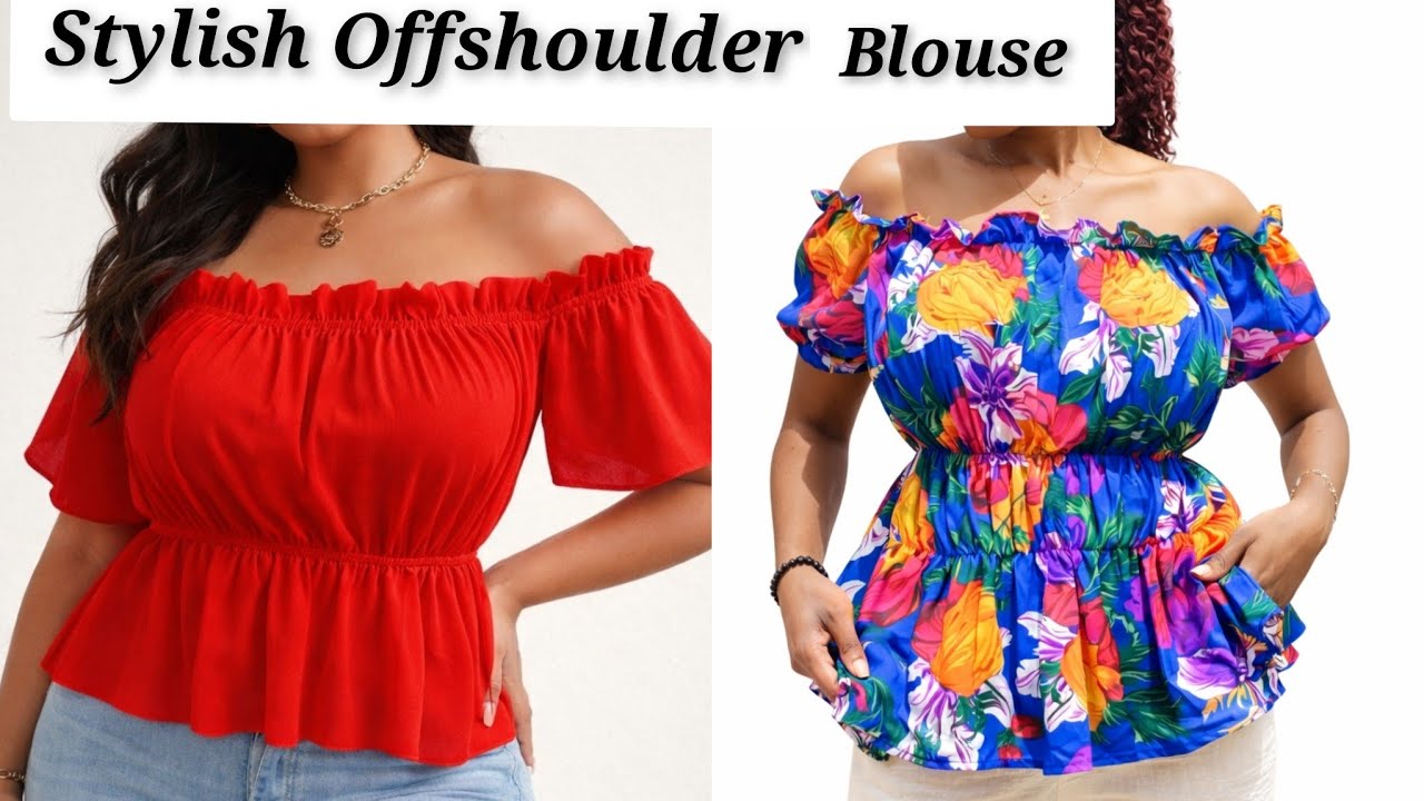 How to sew an offshoulder blouse with elastic/ beginners tutorial/Basic class tutorial.