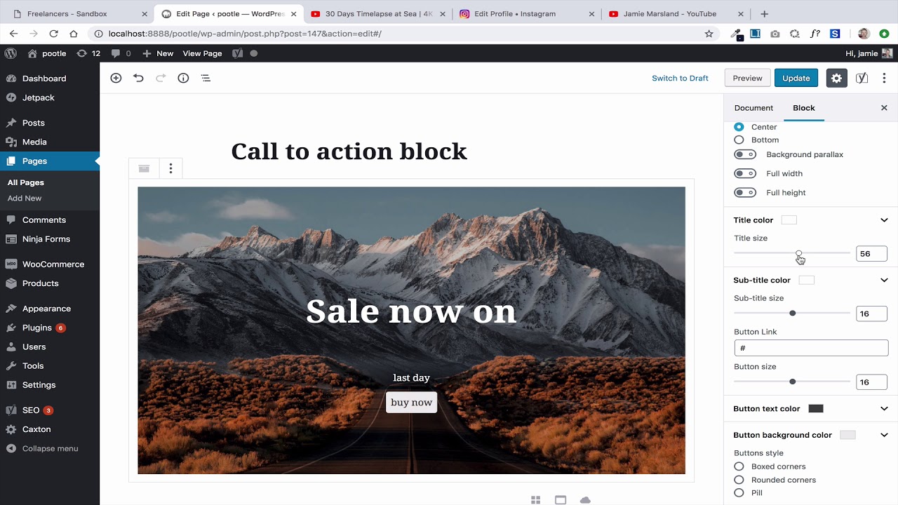 How to add a Call to Action Block in WordPress Version 5