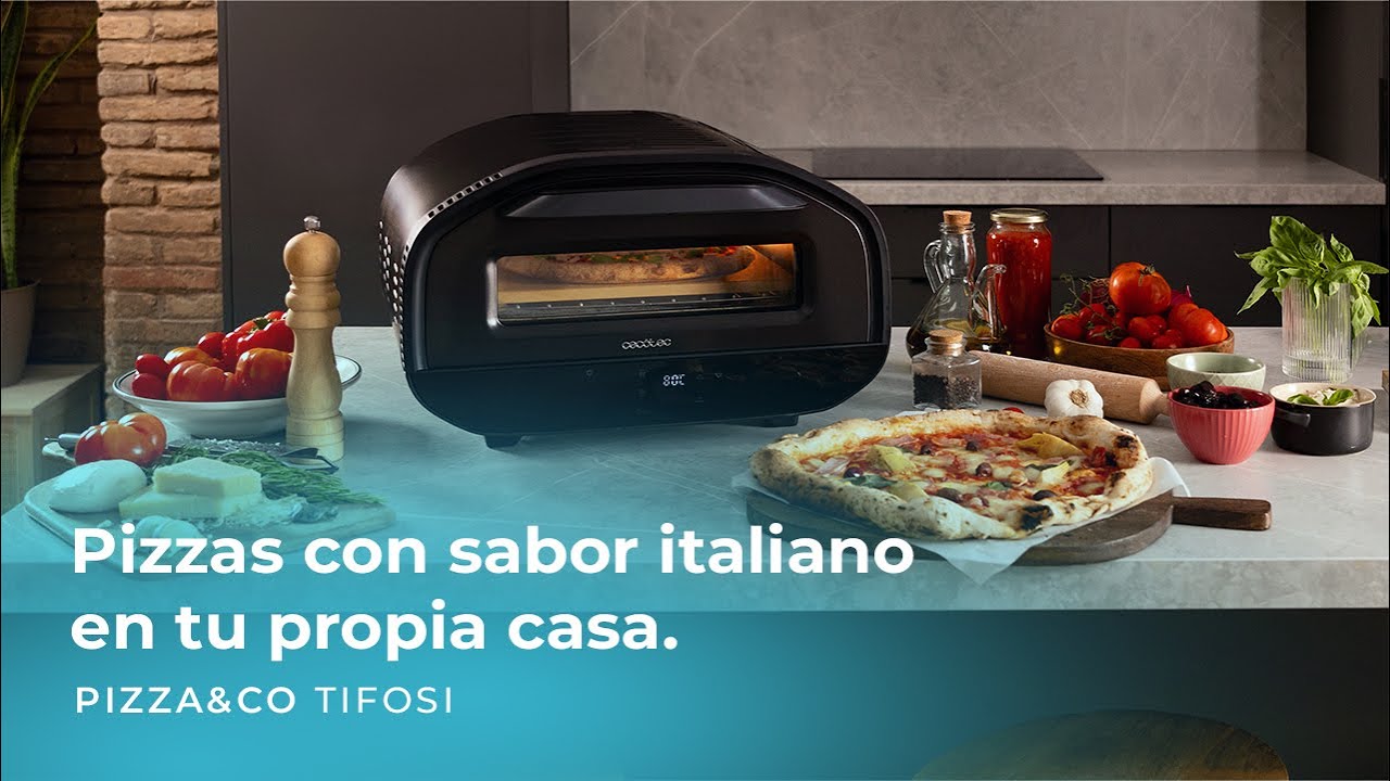 Horno eléctrico Pizza&Co Tifosi de 1700 W con control digital y acero revestido.