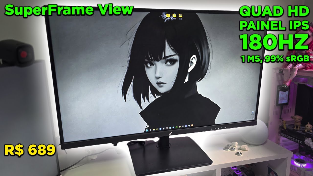 Monitor SuperFrame View QHD IPS 180hz MAIS BARATO do Brasil! Qualidade Surpreendeu!
