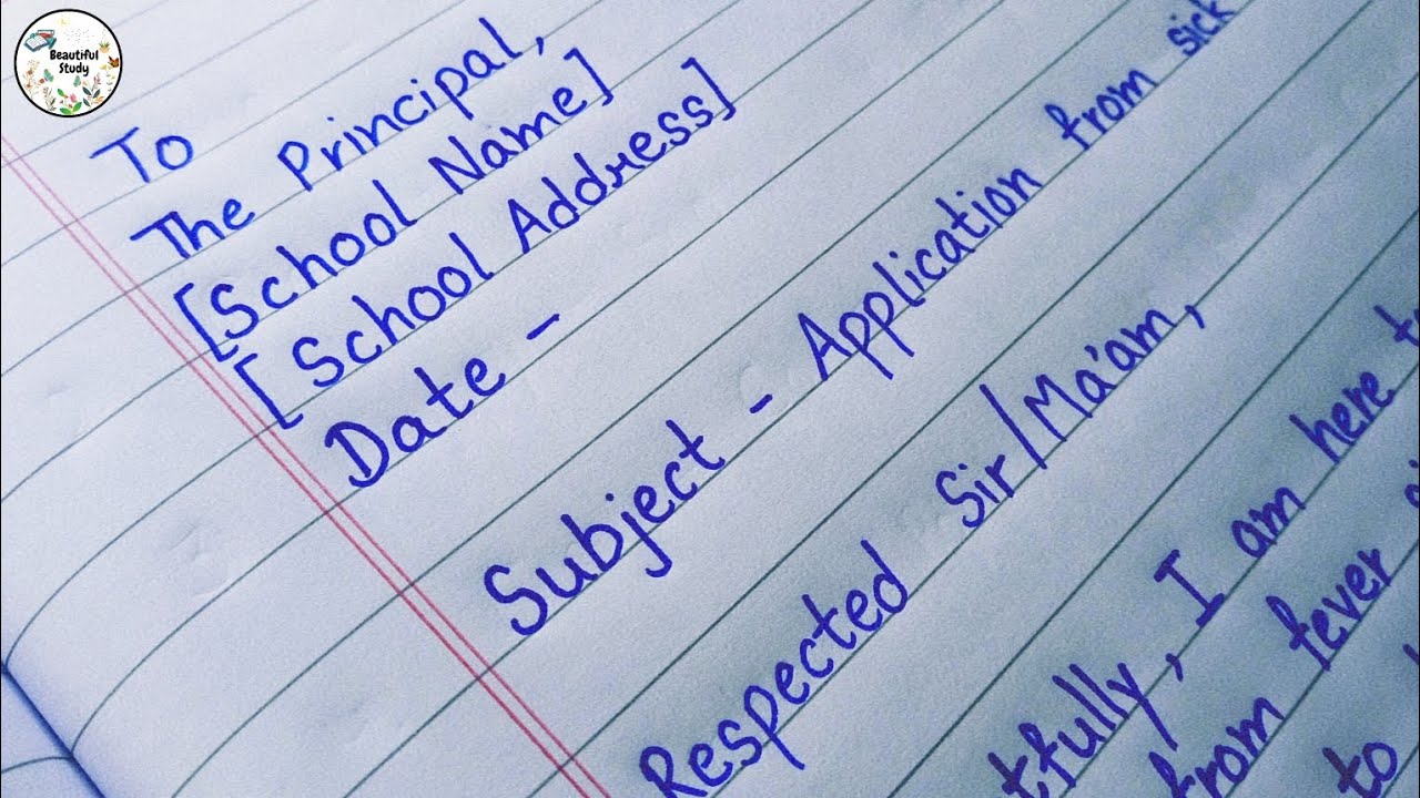 Sick Leave Application To Principal | Application For School Students