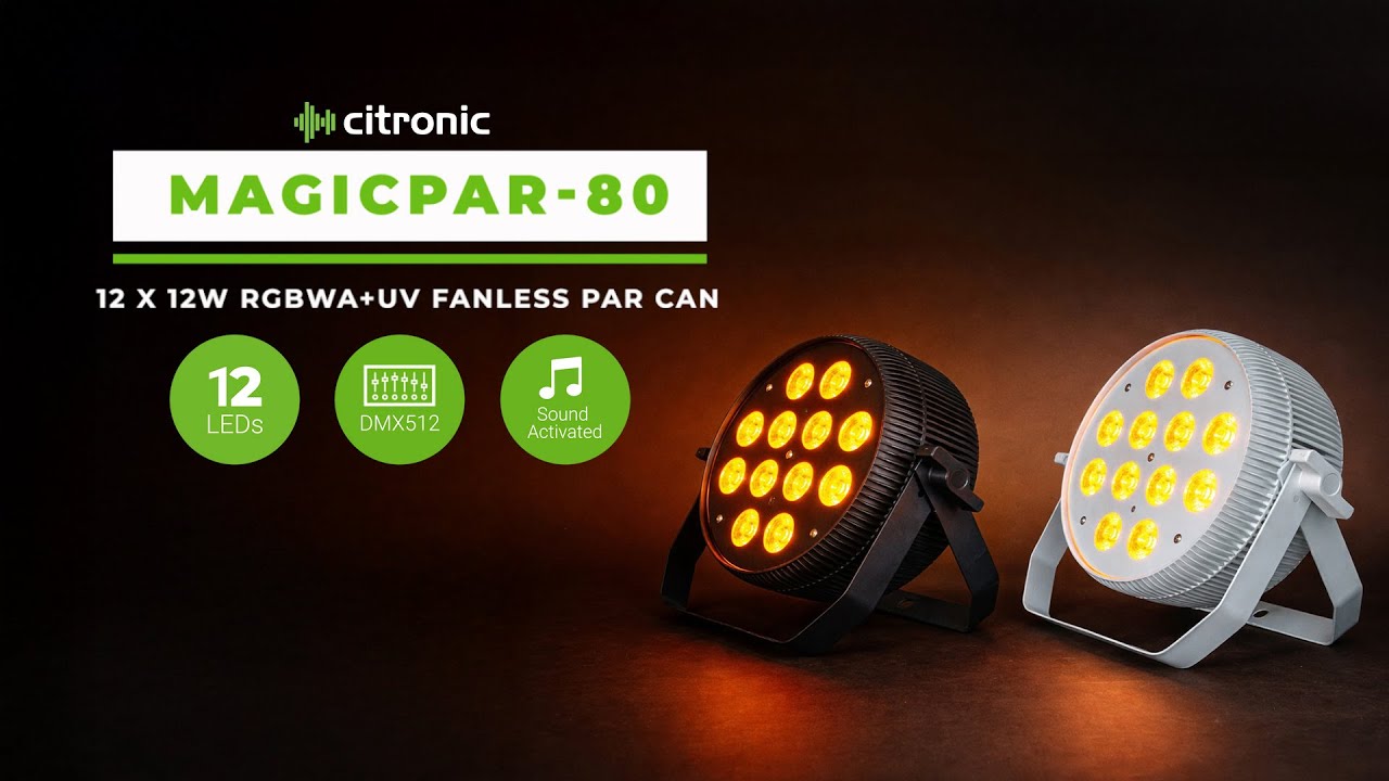 MagicPAR-80: 12 x 12W RGBWA+UV Fanless PAR Can | Silent, Powerful & Professional Lighting ✨