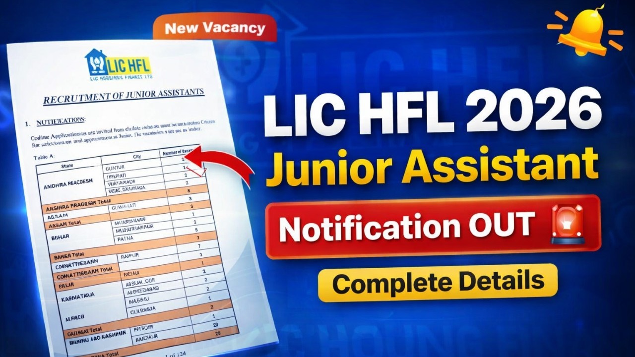 LIC HFL Notification 2026 | LIC HFL 2026 Notification Out | LIC HFL Junior Assistant Job Profile