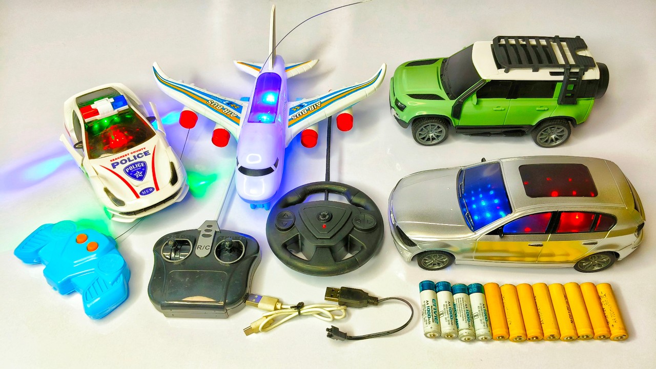Unboxing BMW Remote Control Car and 1:16 Scale Defender RC Car and RC Airplane, Lighting Police Car