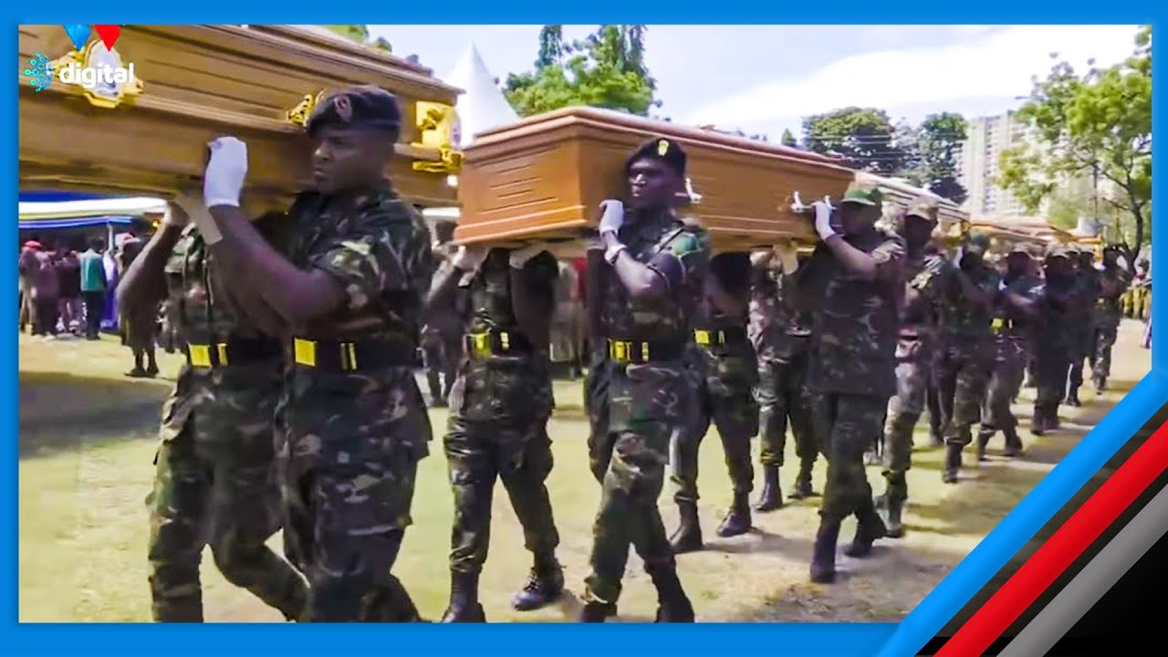 VIDEO: WANAJESHI WALIOBEBA MIILI YA WALIOFARIKI KARIAKOO WAKIINGIZA MNAZI MMOJA KUAGWA KITAIFA