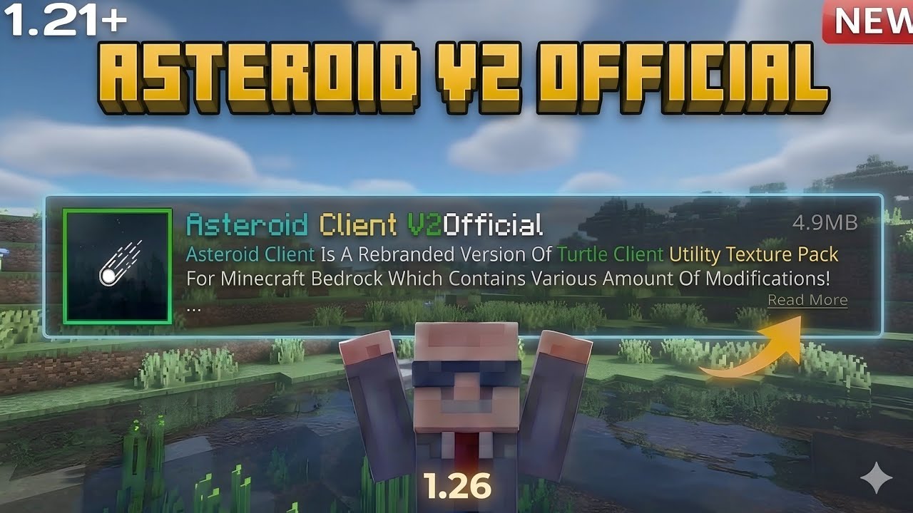ASTEROID CLIENT V2 FOR MCPE 1.26 | BEST FPS BOOST & NO LAG PACK