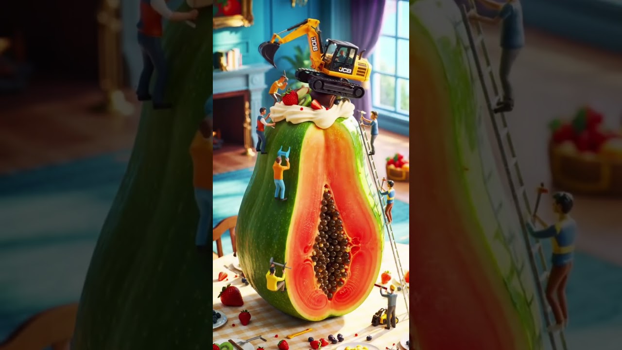papaya cake 🎂 #papaya #cake #decoration #3danimation #trending #shorts #newsong