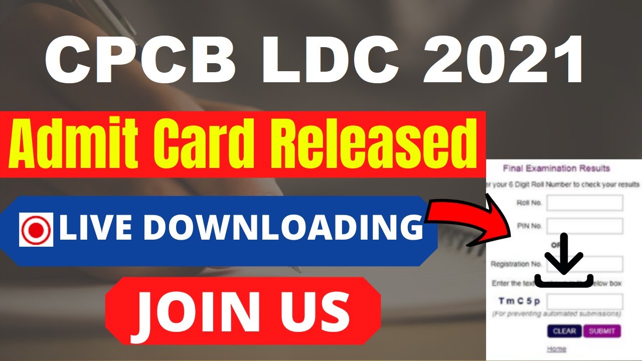 CPCB LDC 2021 Admit Card (Released) - Check & Download Your CPCB LDC 2021 Admit Card Here