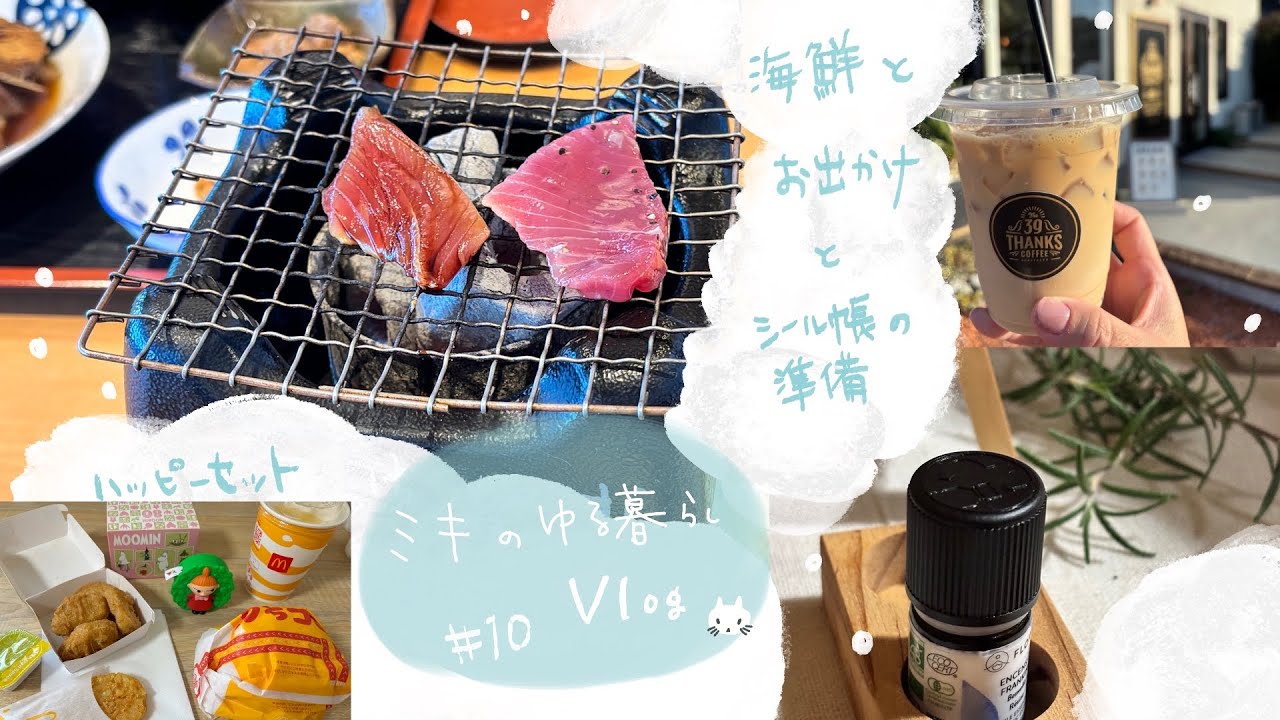 【ゆる暮らしVlog】  #10  海鮮とお出かけ |  朝マックとハッピーセット |  シール帳準備