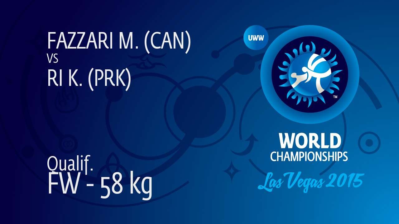 Qual. FW - 58 kg: M. FAZZARI (CAN) df. K. RI (PRK) by FALL, 6-8