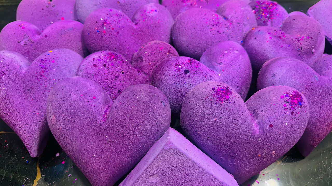 Purple Heart 💜 | Cute  Soft Heart Crush | ASMR Sounds | Dyed Chalk Reforms