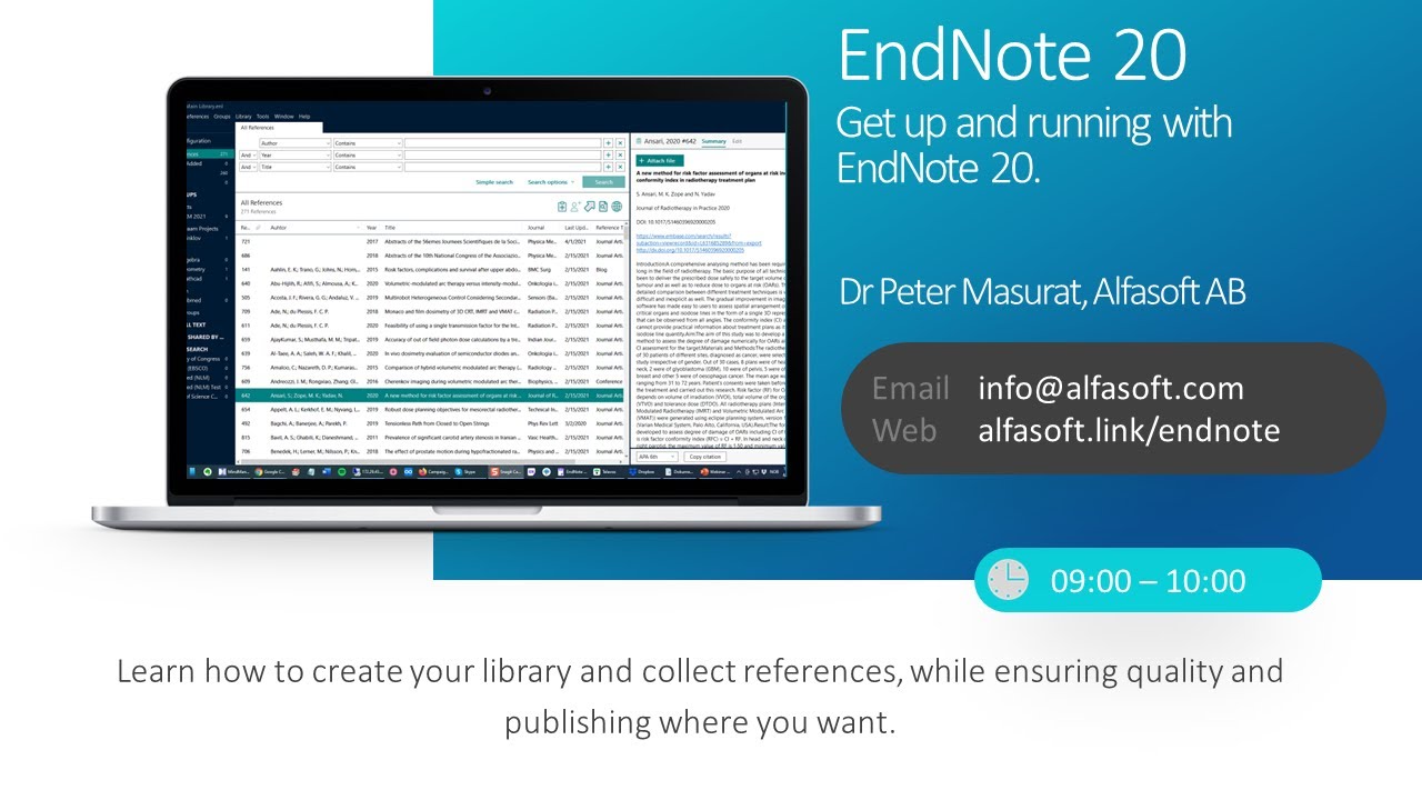 EndNote - Get up and running with EndNote 20 (Alfsoft Online Demo Day 2022)