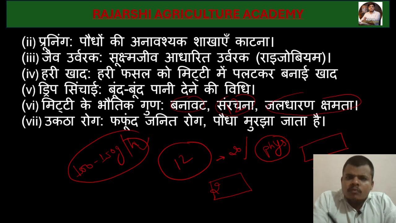 Class 11 Agriculture शस्य विज्ञान 2025 Question Paper Solution | Full Explanation