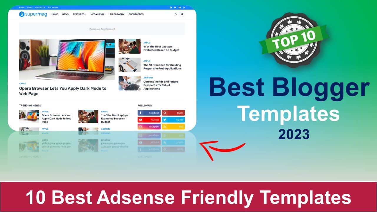 Top 10 Best Blogger Templates for AdSense Approval 2023