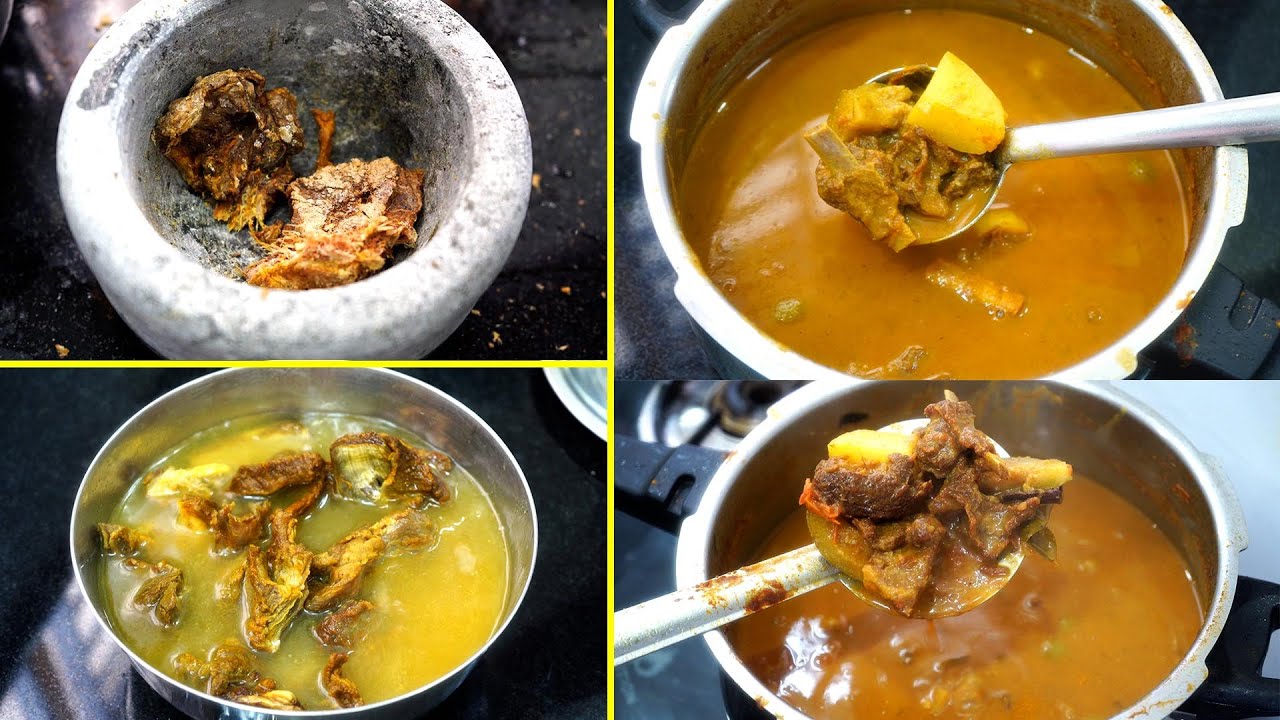 கெடாவெட்டு மட்டன் உப்பு கண்டம் குழம்பு சுவையாக  ஒருமுறை இப்படி செஞ்சு பாருங்க | Dry Mutton Gravy
