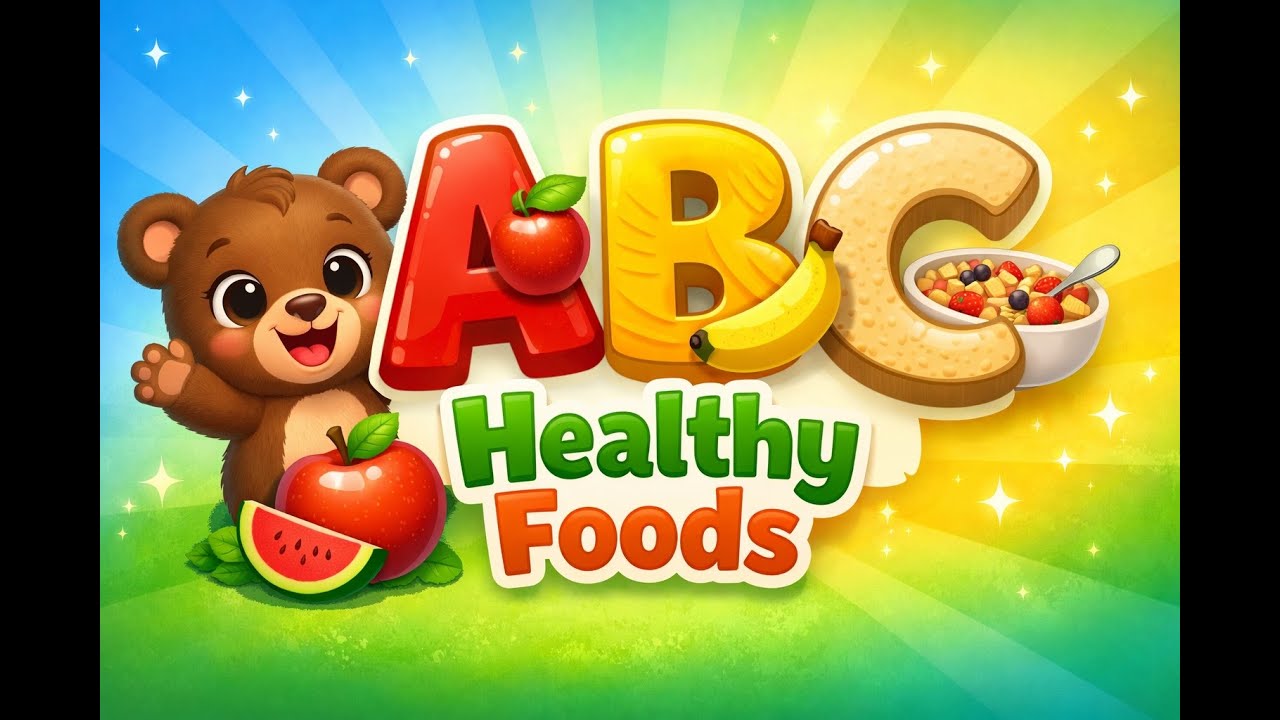 ABC Healthy Food Phonics Song 🍎🍌 | Learn Letters A–Z for Toddlers & Kids