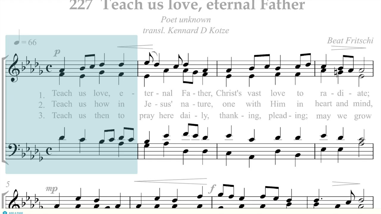 Hymn Collection 227   Teach us love, eternal Father