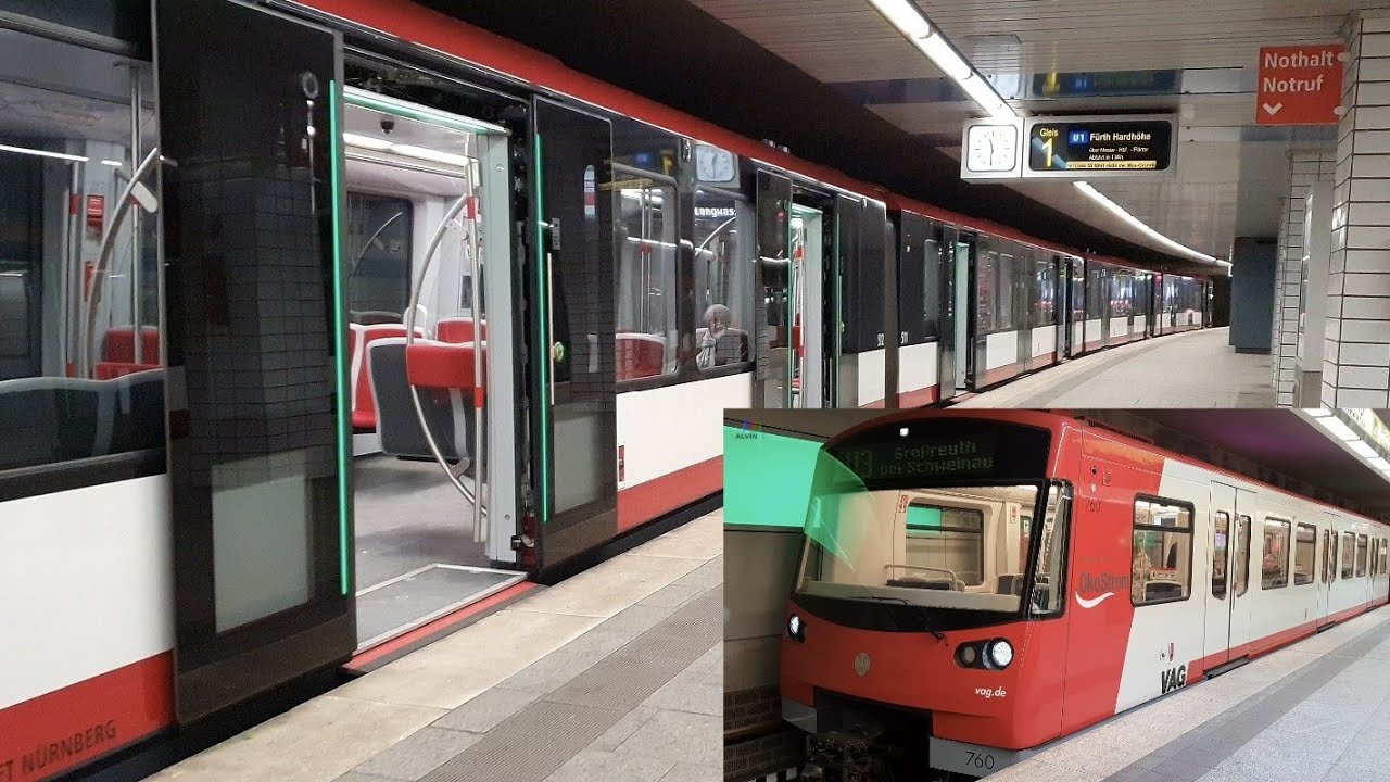 U-Bahn Nürnberg Linie U1/U3 Typ G1/DT3 , von Langwasser Süd bis Sündersbühl_4K