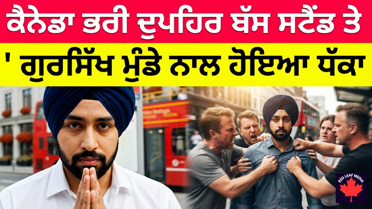 ਕੈਨੇਡਾ: ਭਰੀ ਦੁਪਹਿਰ ਬੱਸ ਸਟੈਂਡ 'ਤੇ ਮੁੰਡੇ ਨਾਲ ਹੋਇਆ ਧੱਕਾ, ਕੋਈ ਨਹੀਂ ਆਇਆ ਮਦਦ ਨੂੰ 😞🙏