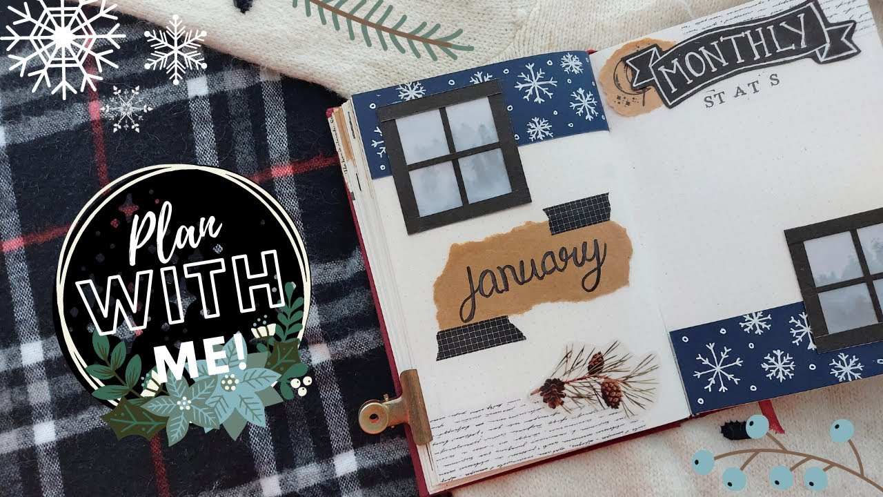 January 2022 Reading Bullet Journal Set Up | Winter Theme | Indian Stationary | Vellum Windows