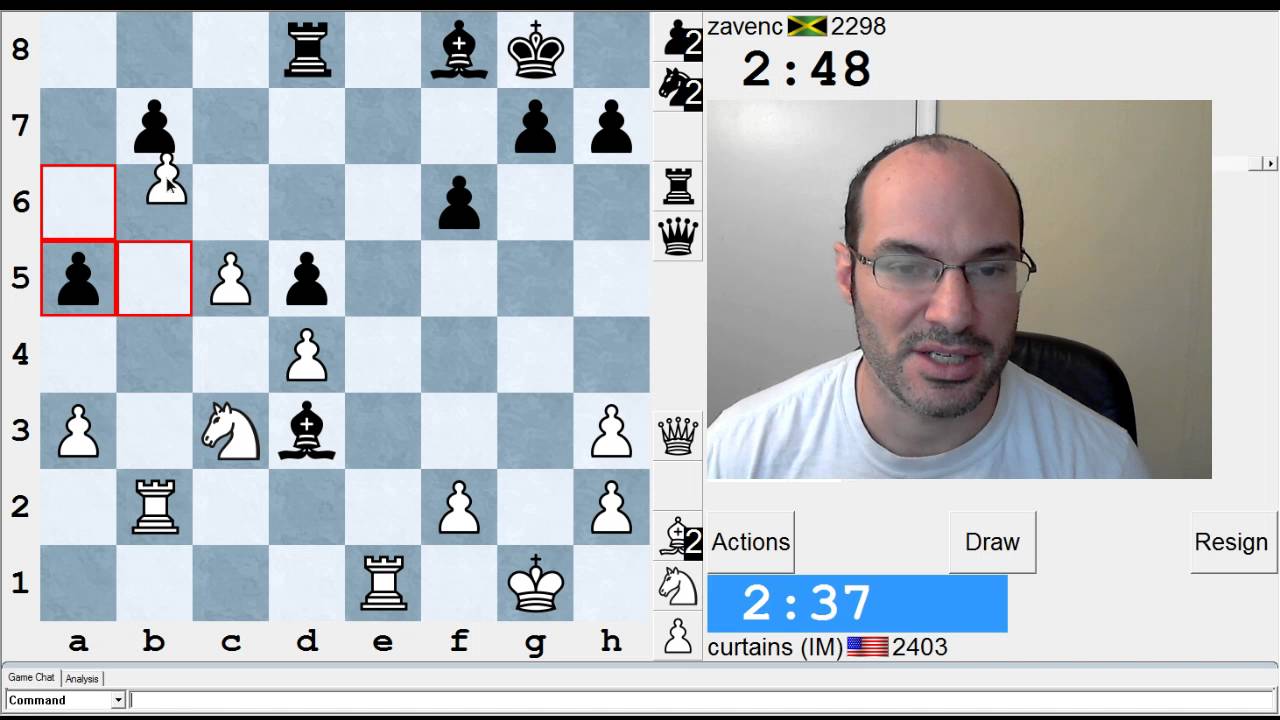 5 minute chess #660: IM Greg Shahade vs zavenc